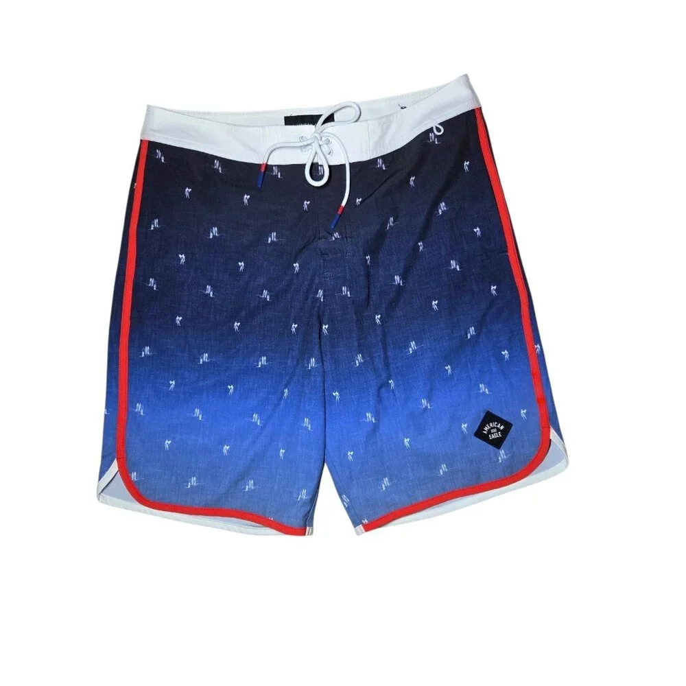 American Eagle Surfer-Print Blue Ombre M 33